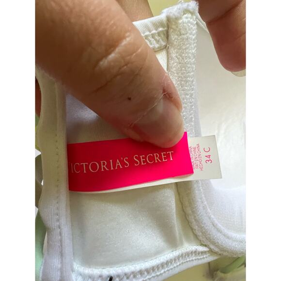 NWT Victoria's Secret Women's Push-Up Bandeau Bikini Swim Top White Size 34C - Picture 8 of 11